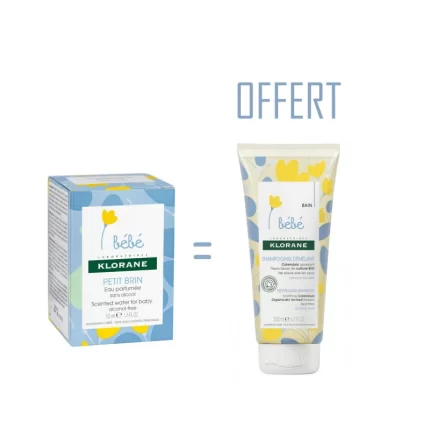 KLORANE - PETIT BRIN EAU PARFUMÉE - BÉBÉ 50 ML ACHETE + KLORANE SHAMPOING DÉMÊLANT 200ML OFFERT