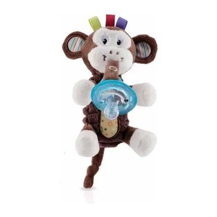 NUBY PELUCHE AVEC SUCETTE NATURAL FLEX™ CERISE 100% SILICONE - 0-6M ID5853