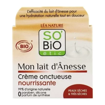 SO BIO CRÈME ONCTUEUSE NOURRISSANTE - POUR LES PEAUX SÈCHES ET TRÈS SÈCHES AU LAIT D'ANESSE