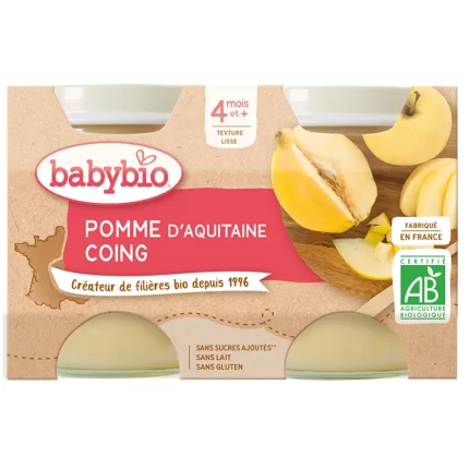 BABYBIO POMME D’AQUITAINE COING 2X130G