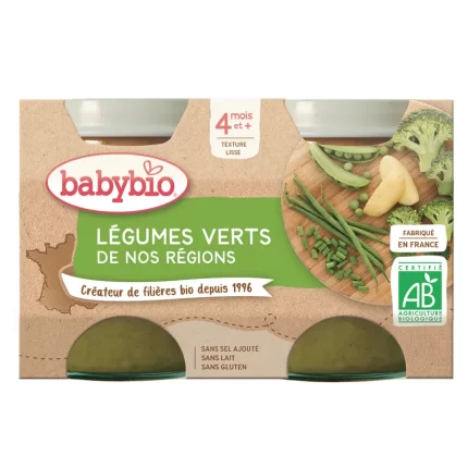 BABYBIO POT LEGUMES VERTS 2X130G